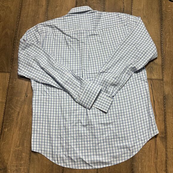 Peter Millar Men’s Blue Seaside Finish Long Sleeve Button Flag Logo Large - Picture 5 of 7